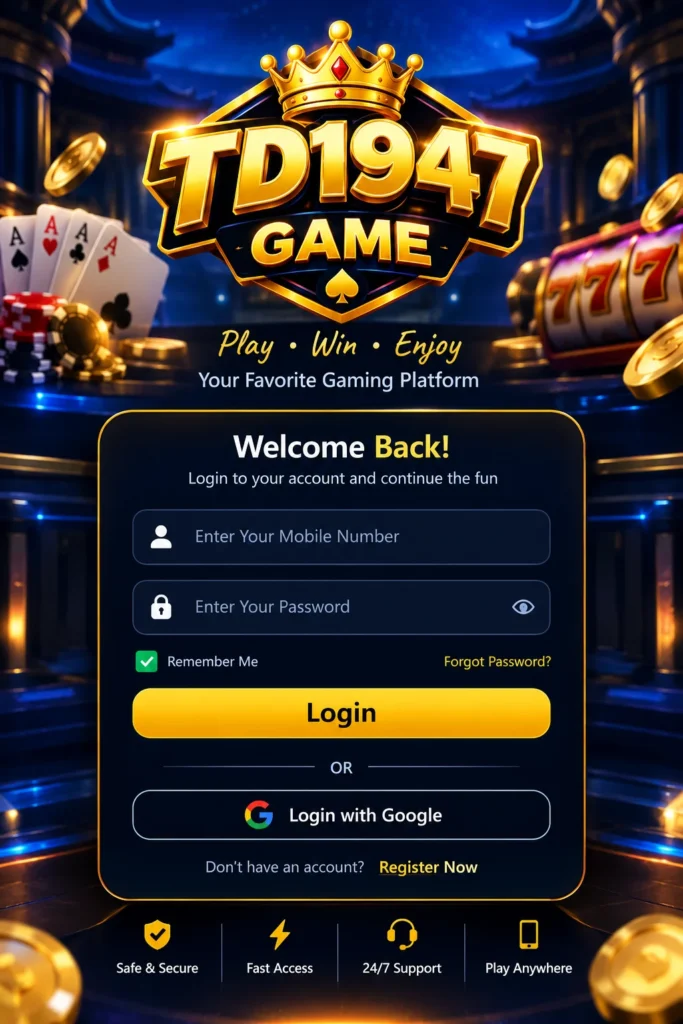 TD1947 Game login page for Android users