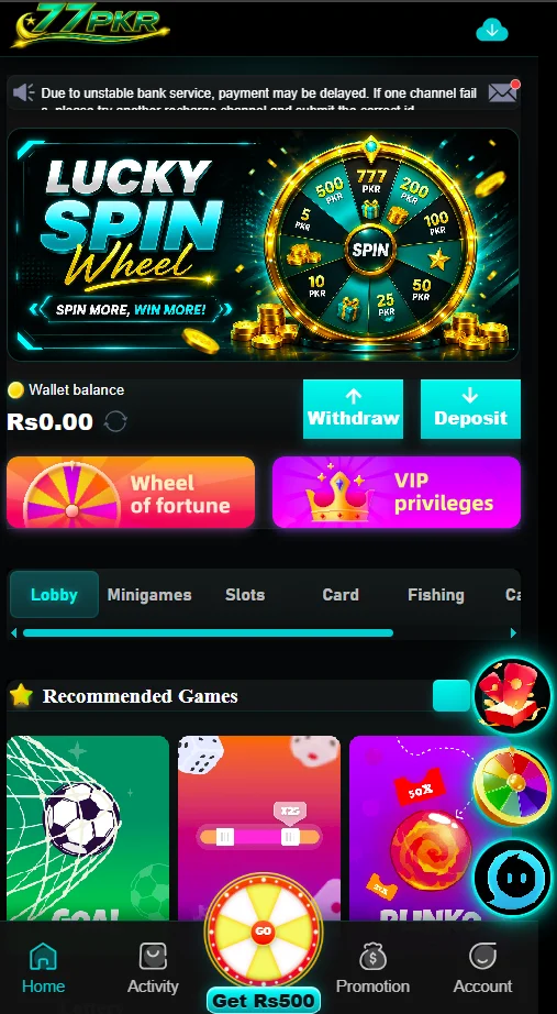 77PKR Game App