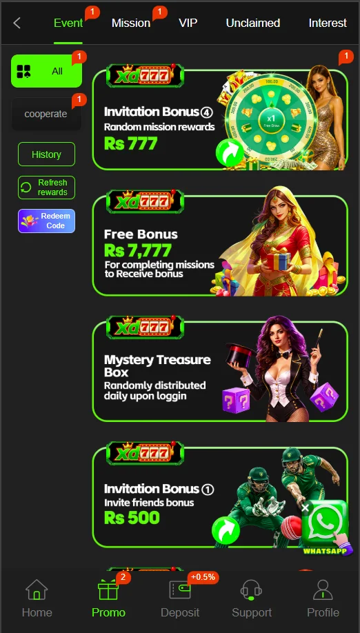 XD777 Game promotional section displayed on an Android phone