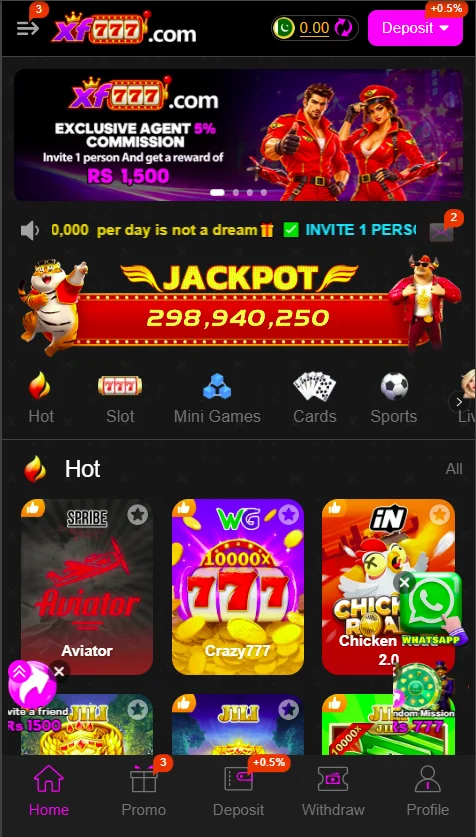 XF777 Game Android app home screen