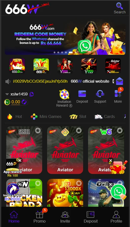 666W Game Android home screen and gaming interface