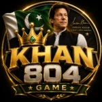 KHAN804 Game premium 3D logo with golden crown and metallic lettering